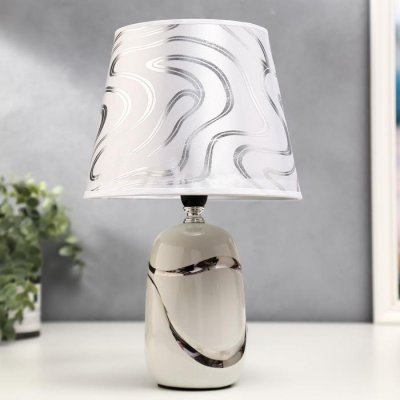 Лампа настольная 36655/1 E14 40Вт белый-серебро H33 см Лампа настольная 36655/1 E14 40Вт белый-серебро H33 см