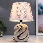 Лампа настольная 36659/1 E14 40Вт белый-серебро H33,5 см