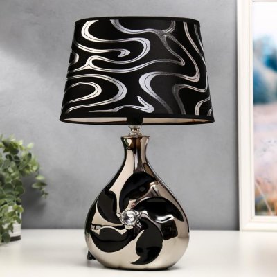 Лампа настольная 36663/1 E14 40Вт черный-серебро H37 см Лампа настольная 36663/1 E14 40Вт черный-серебро H37 см