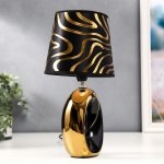 Лампа настольная 36674/1 E14 40Втчёрный - золото H32,5 см