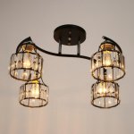 Люстра 91243/4 E27 40Вт черный-хром 53х40х25 см