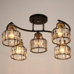 Люстра 91244/5 E27 40Вт черный-хром 53х40х25 см