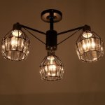 Люстра 91247/3 E27 40Вт черный-хром 52х52х25 см