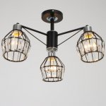 Люстра 91247/3 E27 40Вт черный-хром 52х52х25 см