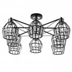 Люстра 91249/8 E27 40Вт черный-хром 75х75х25 см