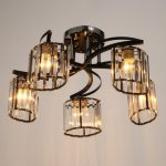 Люстра 91258/5 E27 40Вт черный-хром 55х55х25 см