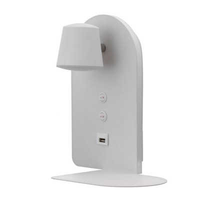Бра с левой полочкой 71020/1 LED 16Вт 3000К 4000К USB белый 23х14,5х23,5 см Бра с левой полочкой 71020/1 LED 16Вт 3000К 4000К USB белый 23х14,5х23,5 см