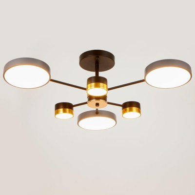 Люстра 86507/6 LED 63Вт 3000-6000К черный-золото 72х72х23 см