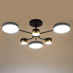 Люстра 86507/6 LED 63Вт 3000-6000К черный-золото 72х72х23 см