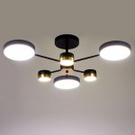 Люстра 86507/6 LED 63Вт 3000-6000К черный-золото 72х72х23 см