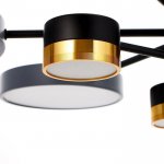 Люстра 86508/9 LED 93Вт 3000-6000К черный-золото 80х80х23 см