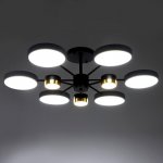 Люстра 86508/9 LED 93Вт 3000-6000К черный-золото 80х80х23 см