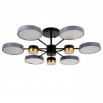 Люстра 86508/9 LED 93Вт 3000-6000К черный-золото 80х80х23 см