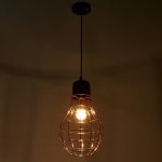 Светильник 34522/1 E27 40Вт черный-розовое золото 19х19х36-136 см