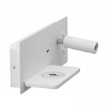 Бра с левой полочкой 85102/2 LED 8+3Вт 4000К USB беспроводная зарядка белый 30х11х12 см