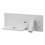 Бра с левой полочкой 85102/2 LED 8+3Вт 4000К USB беспроводная зарядка белый 30х11х12 см