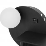 Бра с правой полочкой 85105/2 LED 5+3Вт 4000К USB  черный 26х11х18 см