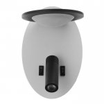 Бра 85106/2 LED 5+3Вт 4000К USB  белый-черный 13х15х20 см