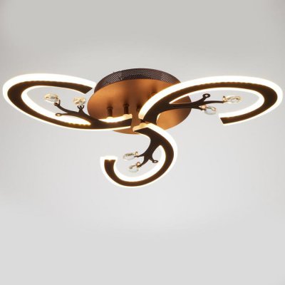 Люстра с ПДУ 71160/3 LED 108Вт диммер 3000-6000К кофе 52х52х10 см Люстра с ПДУ 71160/3 LED 108Вт диммер 3000-6000К кофе 52х52х10 см