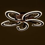 Люстра с ПДУ 71164/5 LED 180Вт диммер 3000-6000К кофе 61х61х10 см