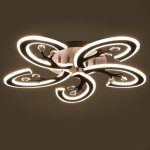 Люстра с ПДУ 71164/5 LED 180Вт диммер 3000-6000К кофе 61х61х10 см