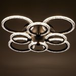 Люстра с ПДУ 71166/8 LED 160Вт диммер 3000-6000К черный 73х73х14,5 см