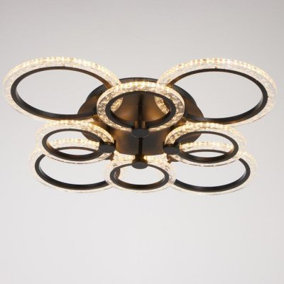 Люстра с ПДУ 71166/8 LED 160Вт диммер 3000-6000К черный 73х73х14,5 см