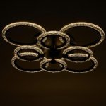 Люстра с ПДУ 71166/8 LED 160Вт диммер 3000-6000К черный 73х73х14,5 см