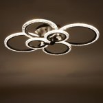 Люстра с ПДУ 71179/6 LED 144Вт диммер 3000-6000К черный 78,5х78,5х13,5 см