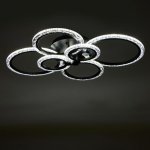 Люстра с ПДУ 71179/6 LED 144Вт диммер 3000-6000К черный 78,5х78,5х13,5 см