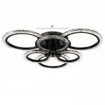 Люстра с ПДУ 71181/6 LED 120Вт диммер 3000-6000К черный 66х66х14,5 см