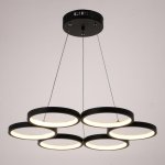 Светильник с ПДУ 88011/6 LED 78Вт 3000-6000К диммер черный 60х60х2-102 см