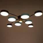 Светильник 35440/9 LED 197Вт 3000-6000К черный-синий 95х95х13,5 см