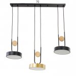 Светильник 35445/3 LED 72Вт 3000-6000К черный-золото 70х18х26 см