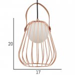 Светильник 34852/1 G9 40Вт розовое золото 18х18х21-121 см