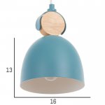 Светильник 34866/1 E27 40Вт синий 16х16х22-122 см