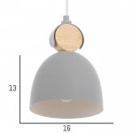 Светильник 34867/1 E27 40Вт серый 16х16х22-122 см