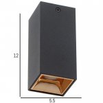 Светильник 86605/1 LED 7Вт 4000К черный-золото 5,5х5,5х12 см