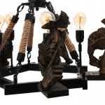 Люстра 85204/5 E27 40Вт черный-бронза 65х65х51-91 см Маска