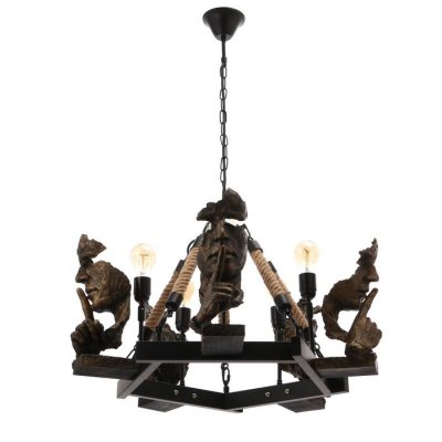 Люстра 85204/5 E27 40Вт черный-бронза 65х65х51-91 см Маска