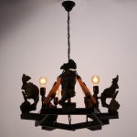 Люстра 85204/5 E27 40Вт черный-бронза 65х65х51-91 см Маска