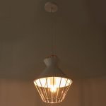 Светильник 59807/1 E27 40Вт белый-медь 23х23х33-133 см