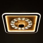 Люстра с ПДУ 60411/1 LED 104Вт диммер 3000-6000К кофе 48х48х8 см