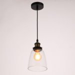 Светильник 40393/1 E27 40Вт черный-прозрачный 14х14х23-123 см