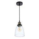 Светильник 40393/1 E27 40Вт черный-прозрачный 14х14х23-123 см