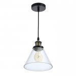 Светильник 40394/1 E27 40Вт черный-прозрачный 18,5х18,5х23-123 см