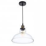 Светильник 40395/1 E27 40Вт черный-прозрачный 28х28х26-126 см