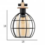 Светильник 88307/1 E27 40Вт черный 17х17х29-129 см