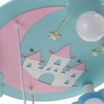 Люстра 86202/6 E27 40Вт 7хLED подсветка синий-розовый-белый 49х49х18-98 см