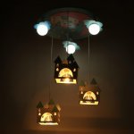 Люстра 86202/6 E27 40Вт 7хLED подсветка синий-розовый-белый 49х49х18-98 см